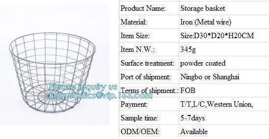 Buy cheap decorative laundry metal wire material storage basket, Vintage Metal Chicken Wire Removable Fabric Hanging Storage Baske from wholesalers