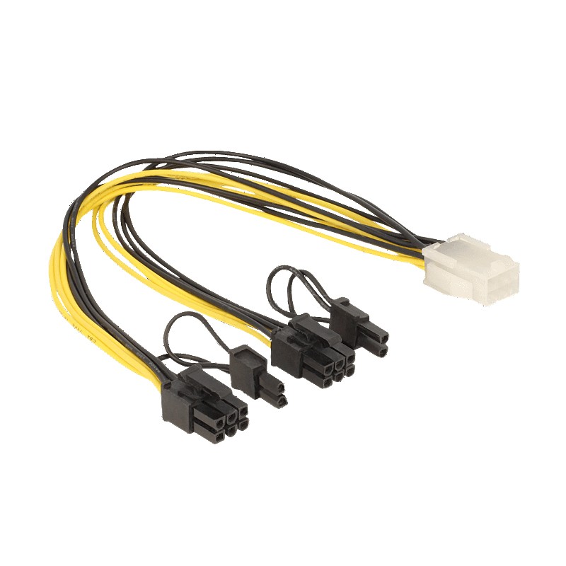 Pci-express Power Adapter Cable Power Y Cable Graphics Card Cable 8pin-2x(6+2pin) Male to Dual 8pin 6+2pin Female Computer