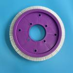 8 Holes Brush Wheel Stenter Machine Parts with Purple Plastic Body White Nylon