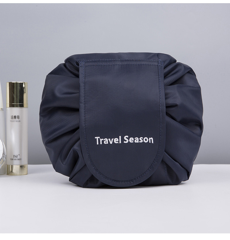 Lazy Portable Polyester Drawstring Cosmetic Bag