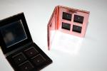 Refillable Paper Empty Magnetic Palette Metalized Rose Gold 4 Pan Eyeshadow