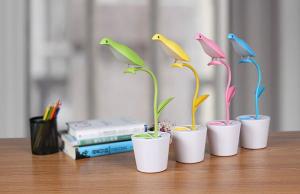 China Creative Free Bird LED Table Lamp USB Rechargeable Touch Lamp With Pen Holder on sale
