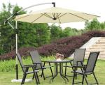 Large Silver Beach Sunshade Umbrella 270cm 300cm Side Mount Patio Umbrella