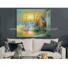 Buy cheap Sailling Boats Oil Painting Harbor , Modern Sunset Landscape Painting from wholesalers