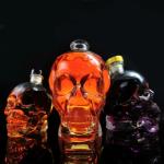 Customize Skull Shape Hot Stamping Screen Printing 750ml Glass Liquor Bottle