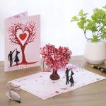 Handmade Heart Card Pop Up 3D Heart Flower Card Romantic Love Letter Greeting