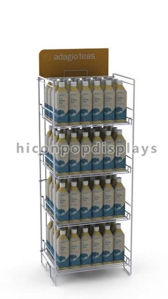 Buy cheap Flooring Metal Beer Bottle Display Rack 4 Shelves For Drinks Products from wholesalers
