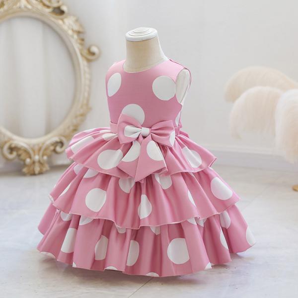 Buy cheap 7Y-8Y Kid Polka Dot Princess Birthday Dress 60% Cotton from wholesalers