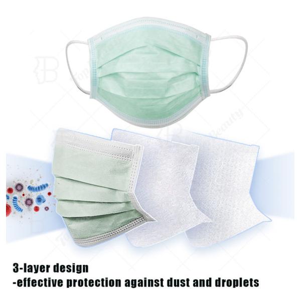 Antivirus Sterile Face Masks 3 Ply Non Woven Earloop Surgical Mask For Protect