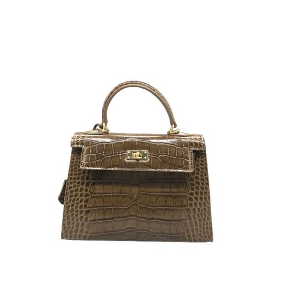 Buy cheap Genuine Leather Dark Green Fashion Women Handbag Custom Logo from wholesalers