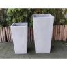Buy cheap Set 2 Square Shape Fiber Stone Flower Pot Garden Pot Size 1 30*30*60cm Weight 8kg from wholesalers
