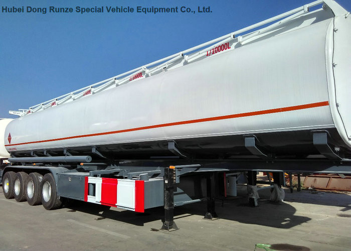 53m3 Steel Fuel Tanker Semi Trailer 4 Axles For Diesel ,Oil , Gasoline, Kerosene Transport 50Ton