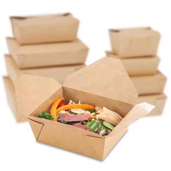 Buy cheap Customized Eco- friendly and recyclable takeaway food box disposable fast food packaging box from wholesalers