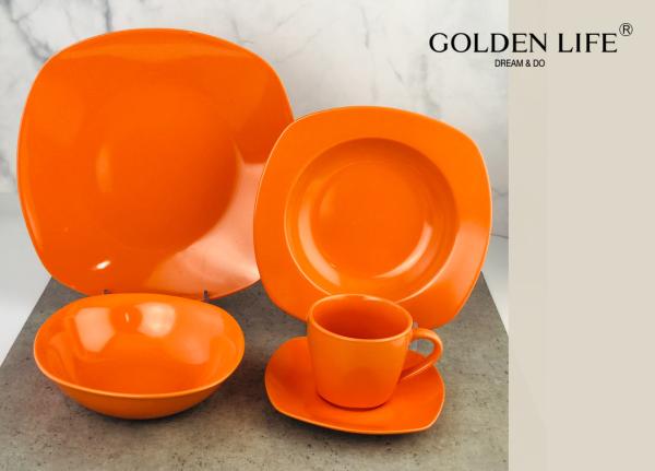 Buy cheap 11" 8.75" Plate Porcelain Glazed Dinnerware Sets 20 Piece 220ml from wholesalers