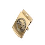 Carved Logo Stamping Men's Aluminum Belt Buckle Retro Western Denim