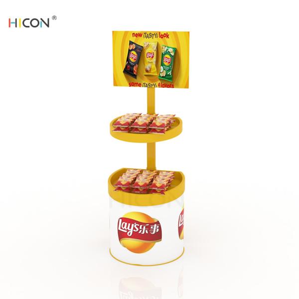 Buy cheap Yellow Metal Potato Chips Display Cases for Food Service Wholesale from wholesalers