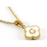 Buy cheap 13*13MM 18K Gold Plated Stainless Steel Four-leaf Clover Letter Pendants from wholesalers