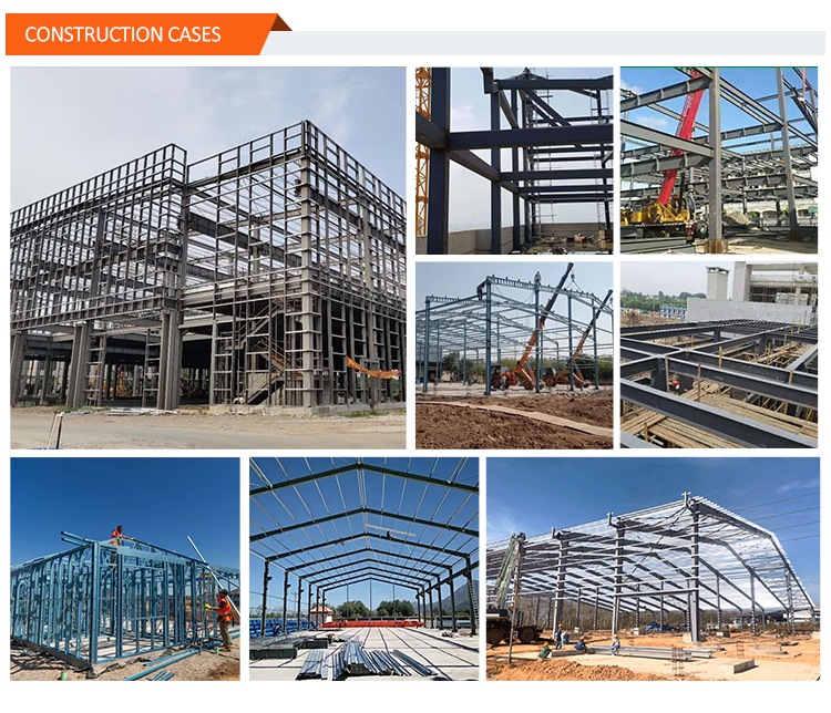 Q235 Q345 Low Carbon Steel Frame Structure For Warehouse Workshop Building