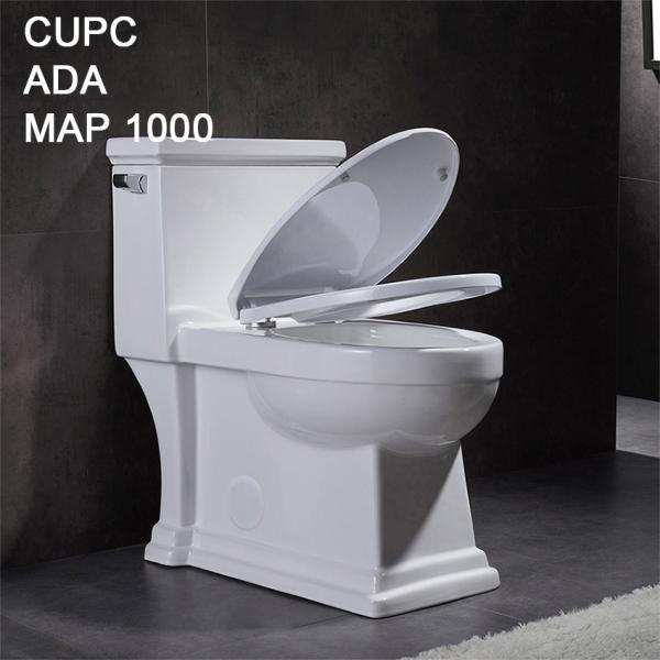 Buy cheap Siphon One Piece Dual Flush Comfort Height Toilet Round Bowl 112lbs from wholesalers