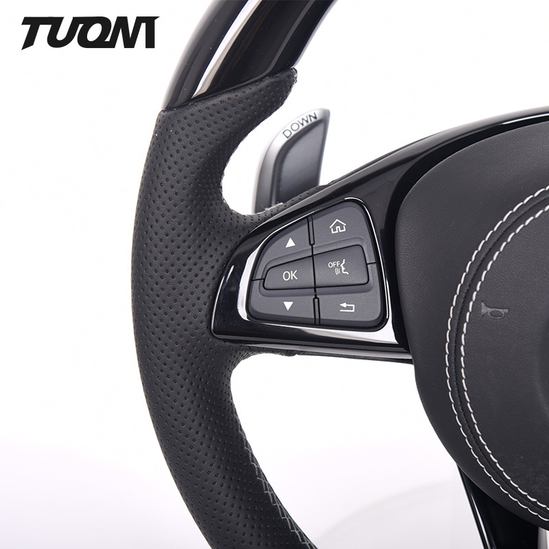 Sport Racing Wood Mercedes W222 Steering Wheel Amg PU Leather