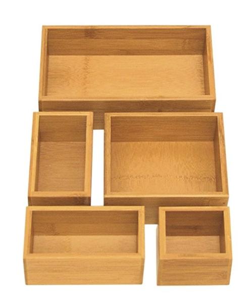 Buy cheap 5 Piece Bamboo Organizer Box Tasteless Phthalate Free Personalized Design from wholesalers