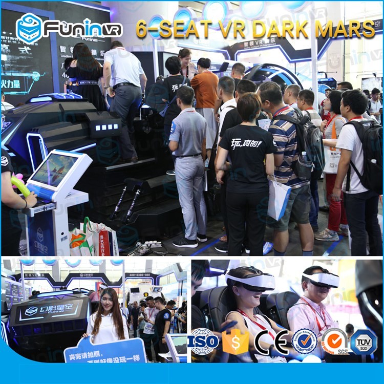 6 Seats 9D VR Cinema Simulator Virtual Reality Machine For Family 3.8KW