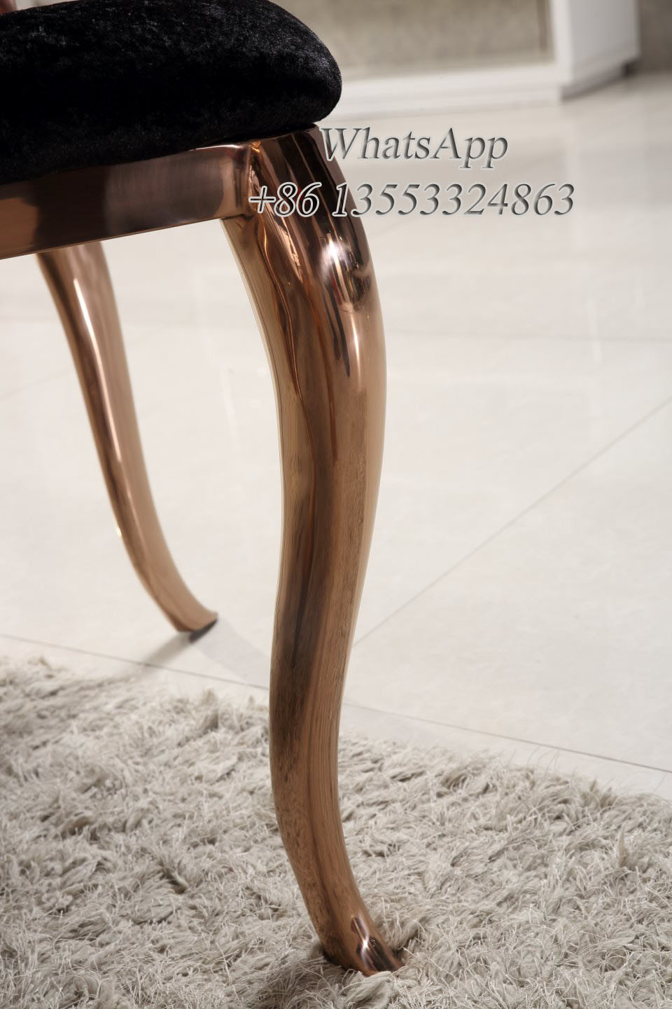 Stainless Steel Frame Dining Chairs With Rose Gold Color (YS-13)