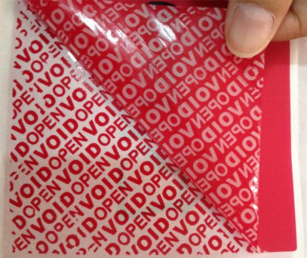 Buy cheap PET Film Material Self Adhesive Security Labels Red Security Tape from wholesalers