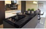 Granite Countertops In Kitchen , Agatha Black Granite Countertop Polish Finished