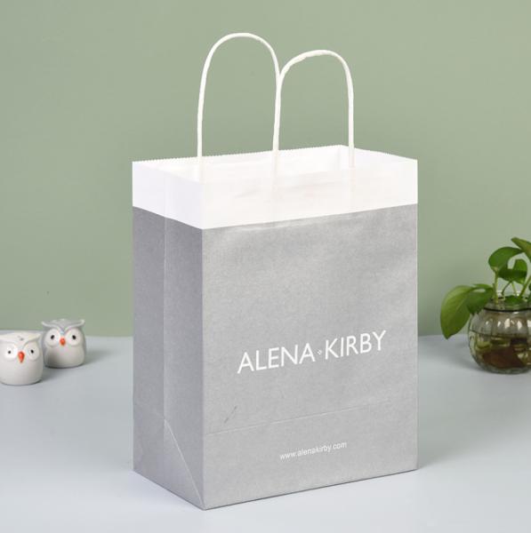Buy cheap 120gsm Recycled Durable White Paper Bags With Twisted Handles from wholesalers