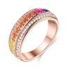 Buy cheap Rose Gold Plated Silver 925 Fashion Luxury Colorful Rainbow Zircon Ring Women Jewelry from wholesalers