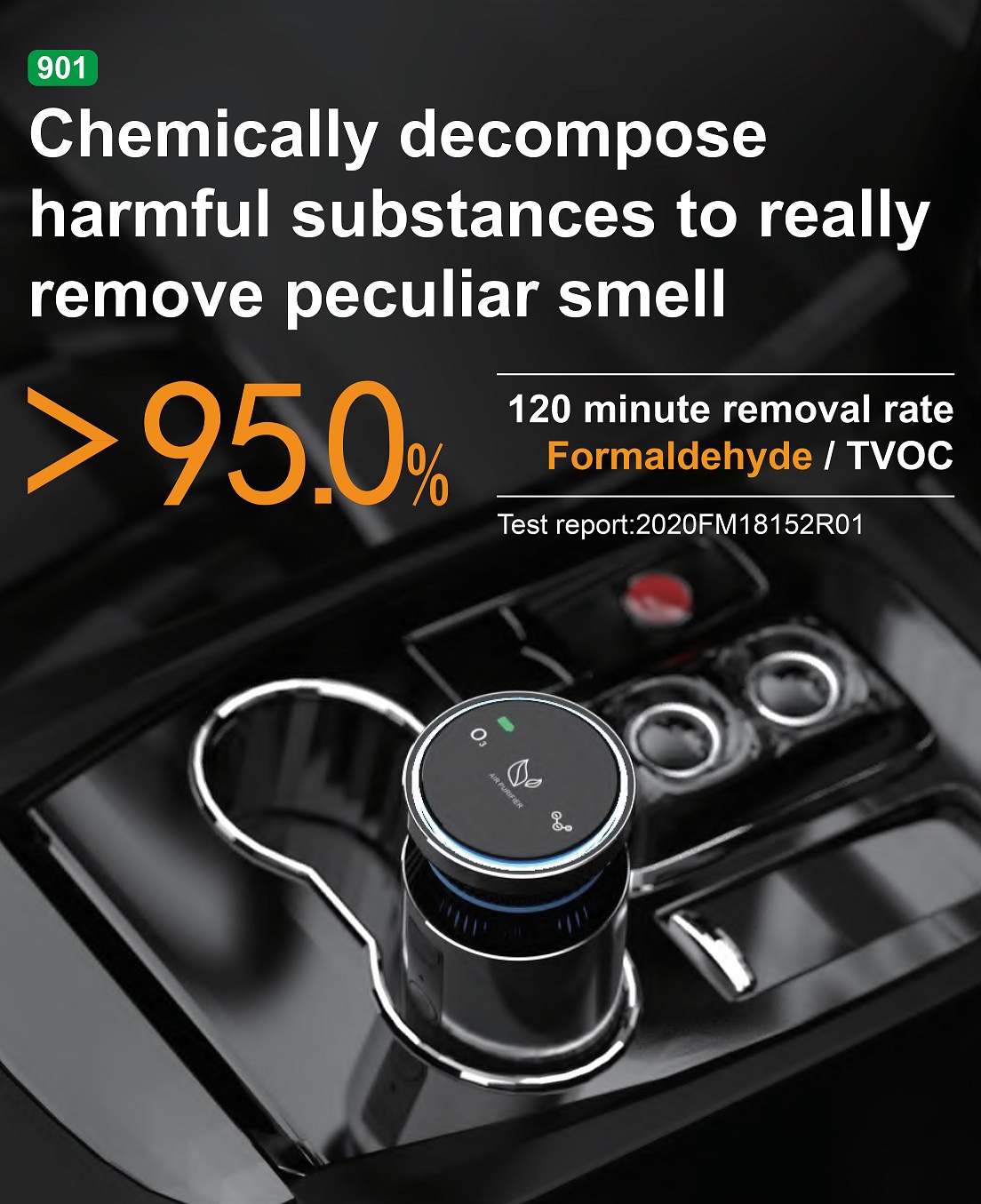 Integrated Aluminum Alloy Car Air Purifier Intelligent Control Ozone Generator Anion Technology Mini Portable Air Humidifier