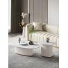 Buy cheap 120*80cm Round Pedestal Coffee Table Marble Plate OEM With Wooden Base from wholesalers