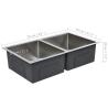 Buy cheap 18 Gauge Kitchen Stainless Steel Two Bowl Sink Undermount Zero Radius from wholesalers