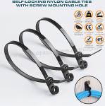 Buy cheap Mountable Head Nylon 6.6 Cable Tie 300mm x 7.6, Plastic Cable Tie 120 lbs with Screw Hole for Indoor & Outdoor from wholesalers
