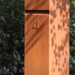 Residential Curbside Rusty Corten Steel Landscape Letter Box