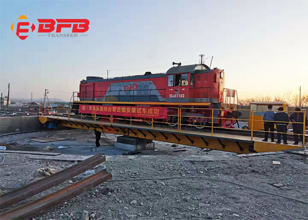 Industrial Electric Two Bogie 75t Turn Table For Assembly Line Rotating