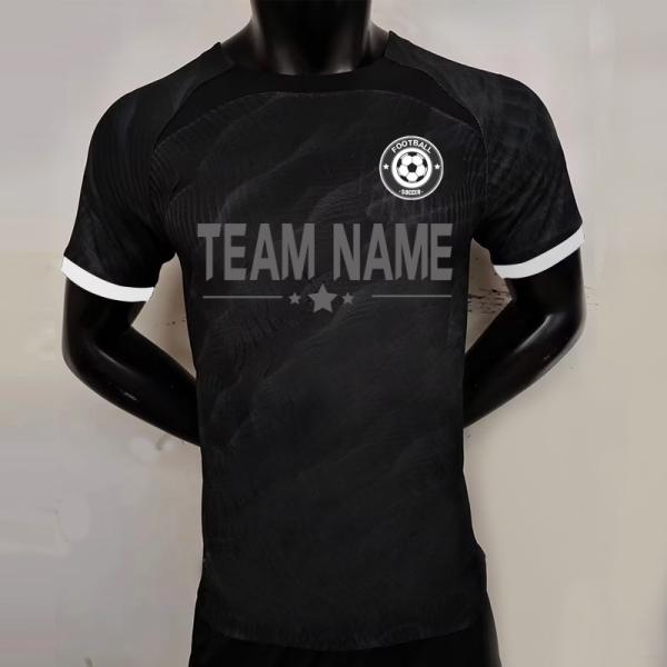 Buy cheap Twill/Plain Pattern Retro Soccer Jersey Black Thailand Quality Football Shirts from wholesalers