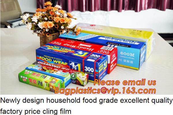 Buy cheap food plastic wrap, High quality and safety transparent best fresh hot blue Jumbo roll cling film 1500m from wholesalers