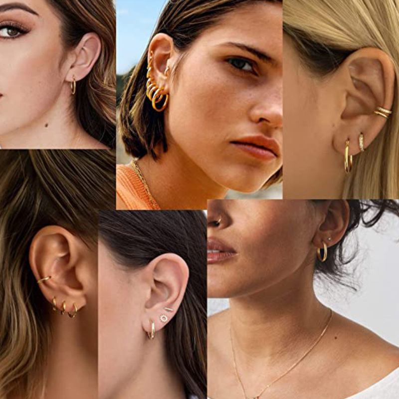 Third Party Appraisal Punk Round Stainless Steel Thick Wire Hoop Earrings Anti-Allergic Ear Plugs for European and American