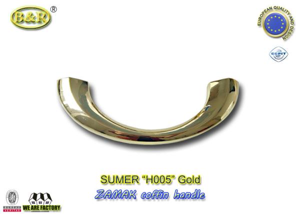 Buy cheap H005s 19×7cm Coffin Ornaments Gold Color Zamak Coffin Handle Metal Zinc Alloy from wholesalers