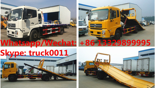 Buy cheap Chinese made dongfeng 4*2 LHD diesel 6tons flatbed type wrecker tow truck for sale, road breakdown towing truck for sale from wholesalers