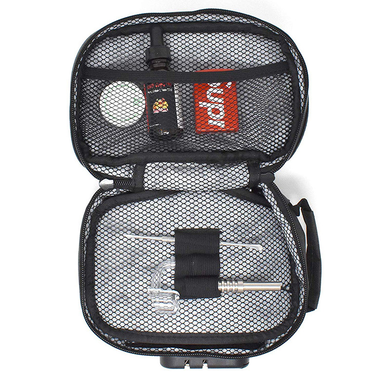 Polyester Fabric Smell Proof Bag Carbon Lined Compression Type With Compartments