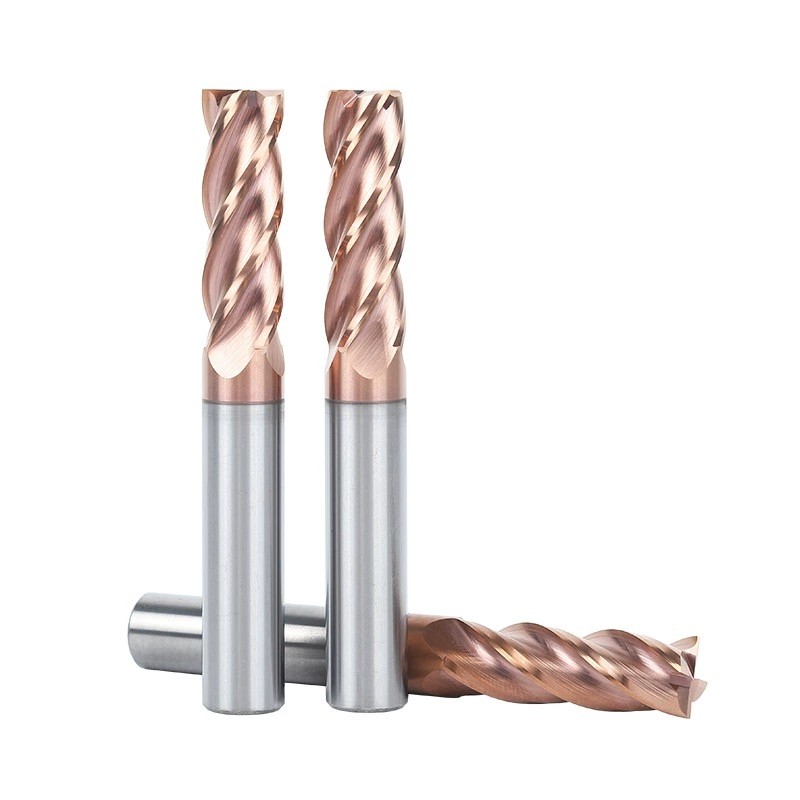 Tungsten Carbide 4 Edge Flat Bottom End Mill For Steel CNC Machining Center