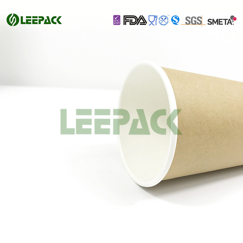 Double Wall Customized Kraft Paper Cups Small/Medium/Large Size For Coffee Wholesale