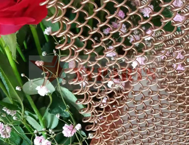 Chain Braided Metal Ring Mesh For Ceiling Treatments