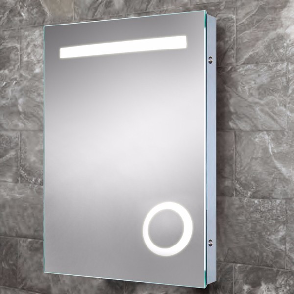 Wall or Standing Installation LED Backlit Glass Bathroom Mirror with Illumination