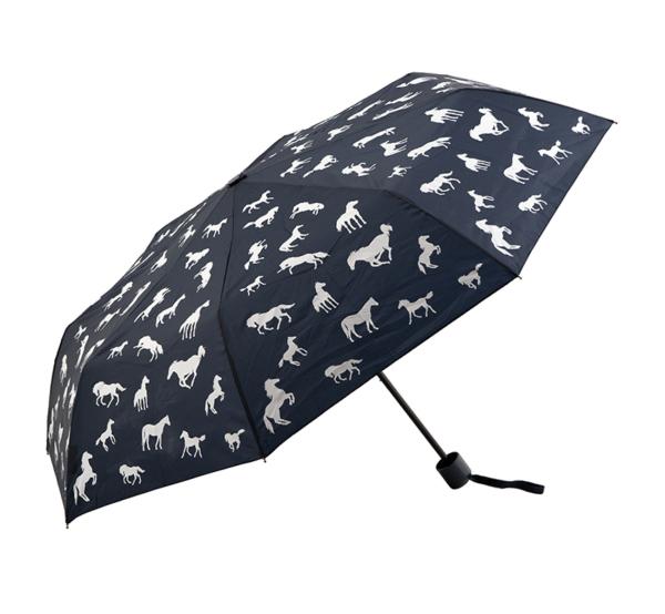 Silkscreen Storm Proof Fold Away Umbrella Anti Sun Rays Black Metal Frame /
