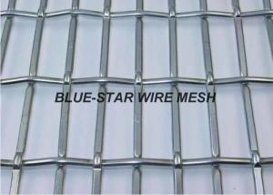 China Rectangle / Slot Hole Crimped Wire Mesh Screen Stainless Steel For Facade Vibering Screen on sale