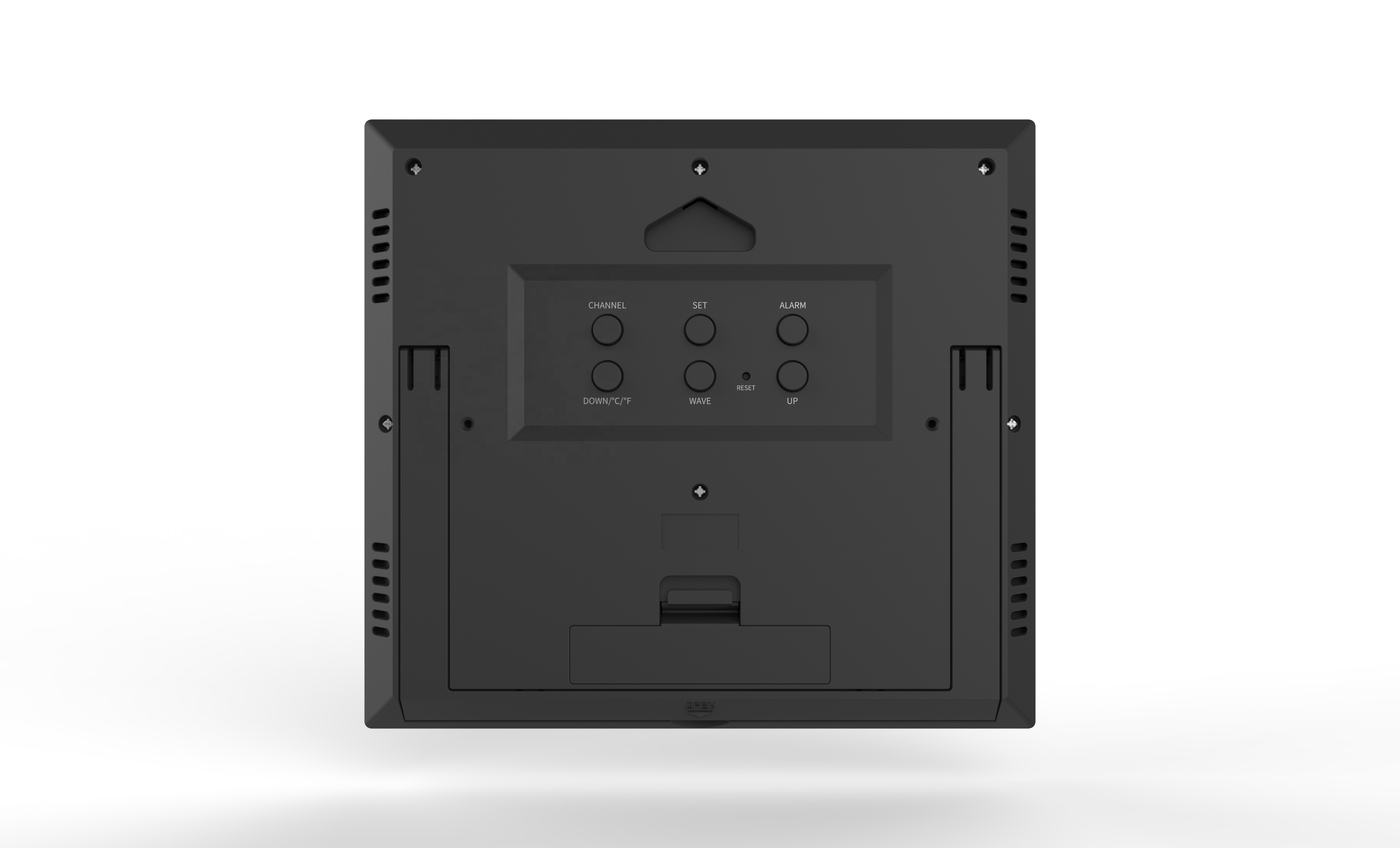 Radio Controlled Clock Indoor Temperature Humidity Modern Design Style Digital Wall Clock